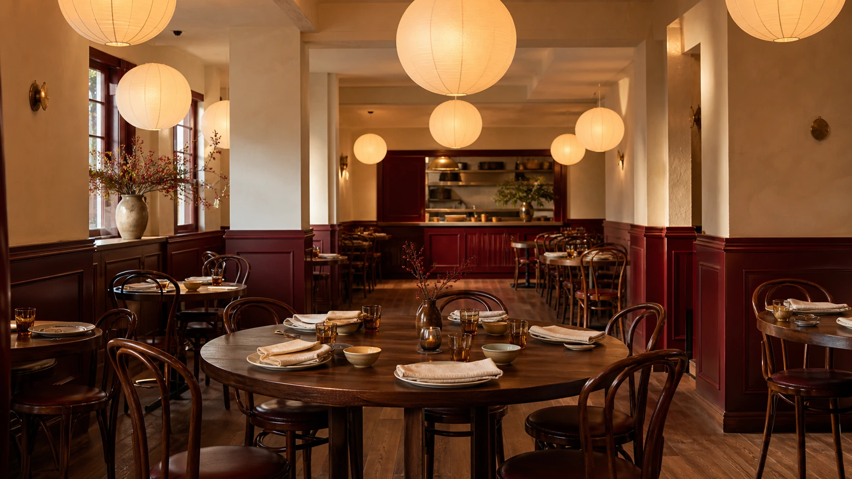 Fictional Golden Lantern Kitchen dining room interior